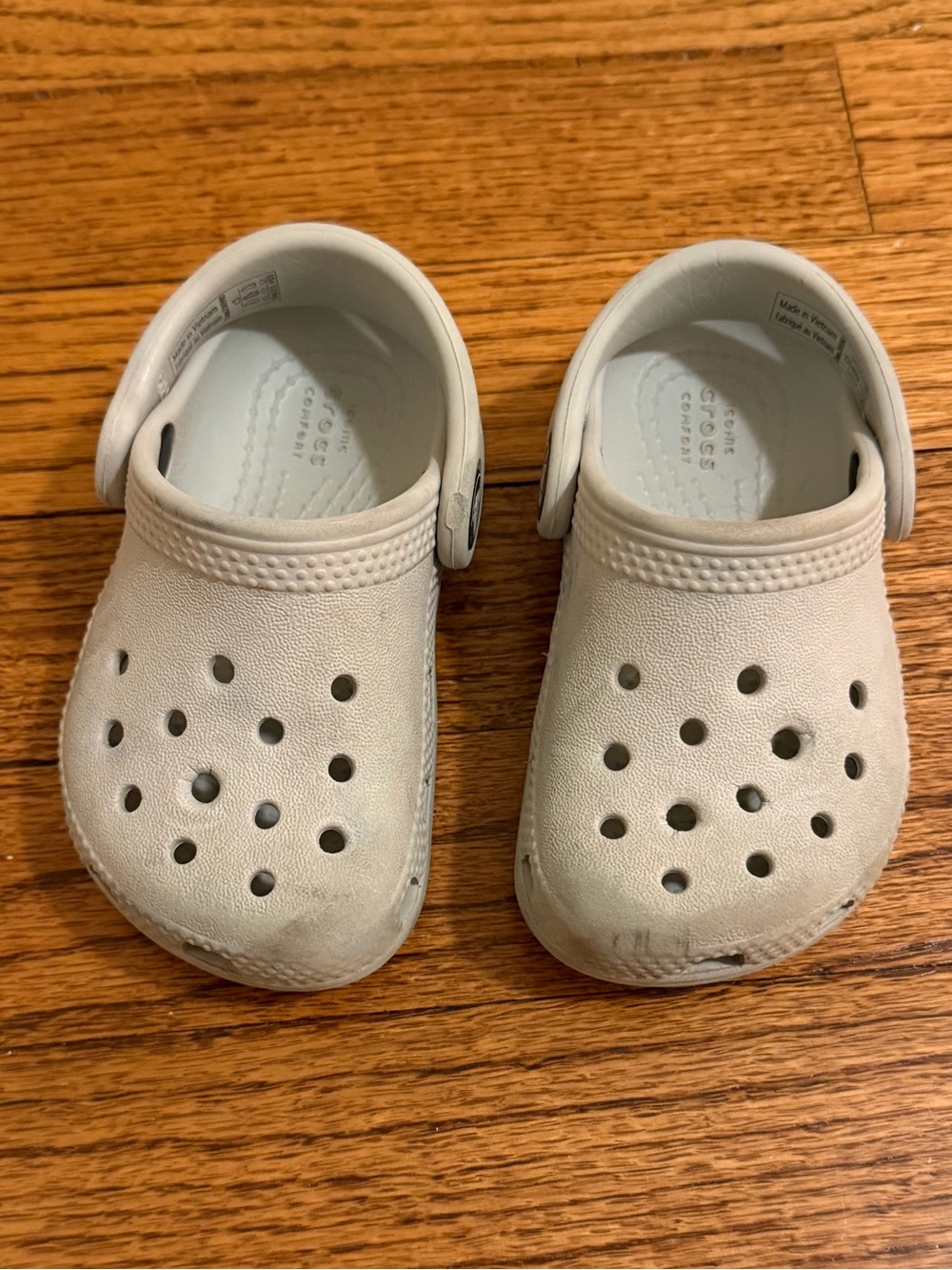 Toddlers light grey Crocs